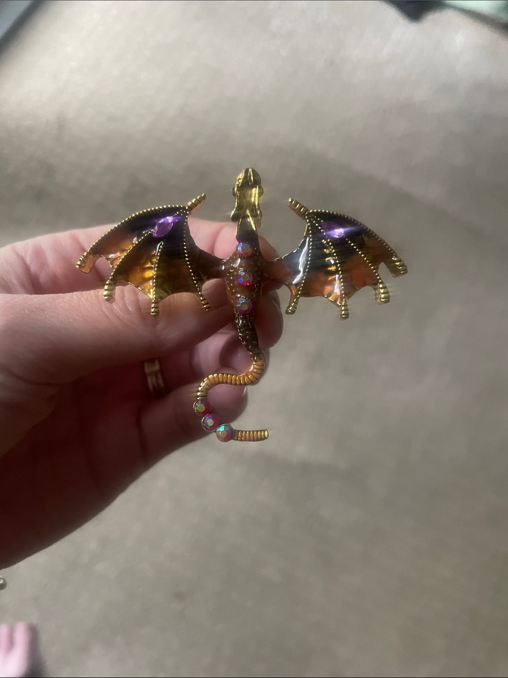 Black & Orange Dragonfly Brooch